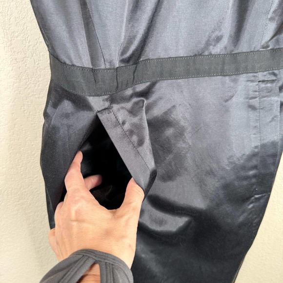 Marc by Marc Jacobs Sheath Dress Size 4 Black Silky Classic Sleeveless Cocktail - Picture 6 of 16